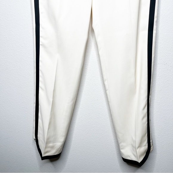 EACH OTHER PARIS Cream White Black Stripe Wool Trouser Pants - Picture 5 of 11